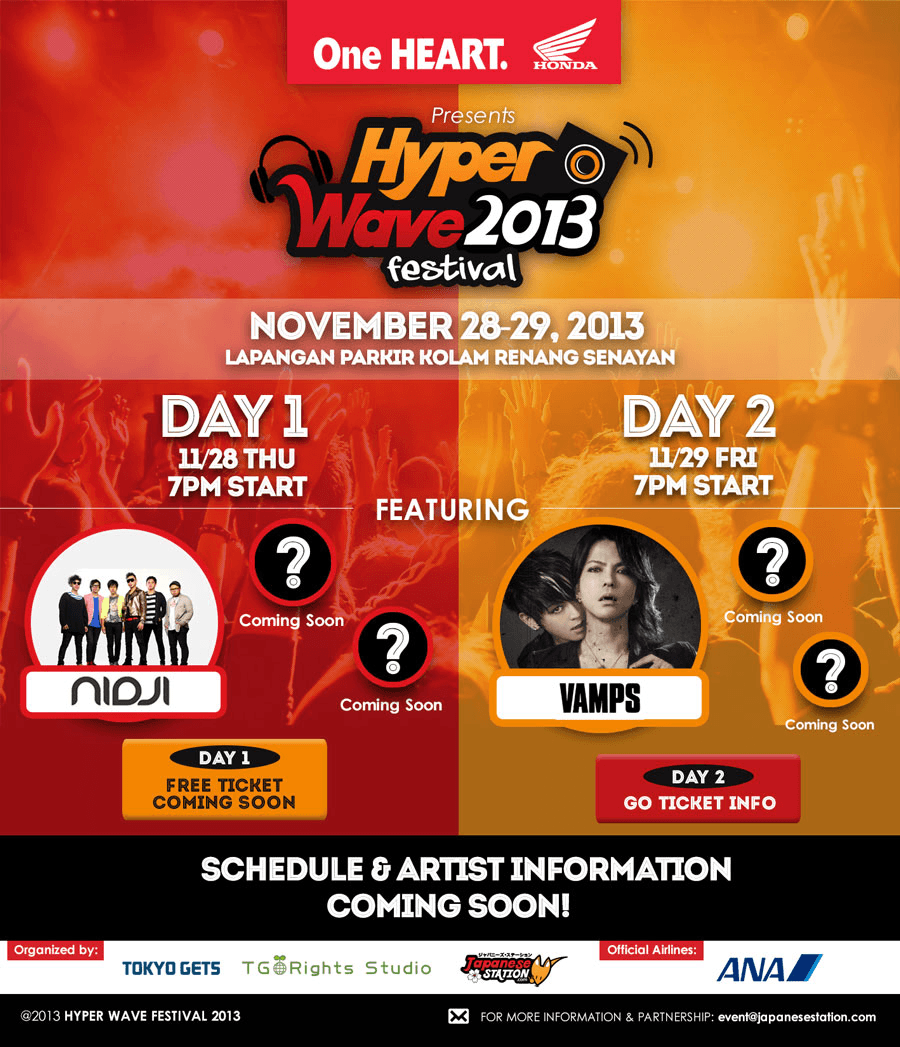 Official Honda One Heart Hyper Wave Festival 2013 poster