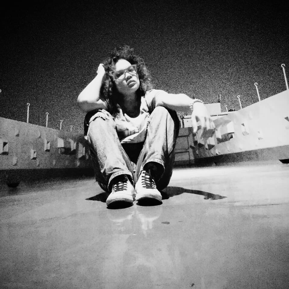 Black-and-white portrait of Rinintha Pradiza